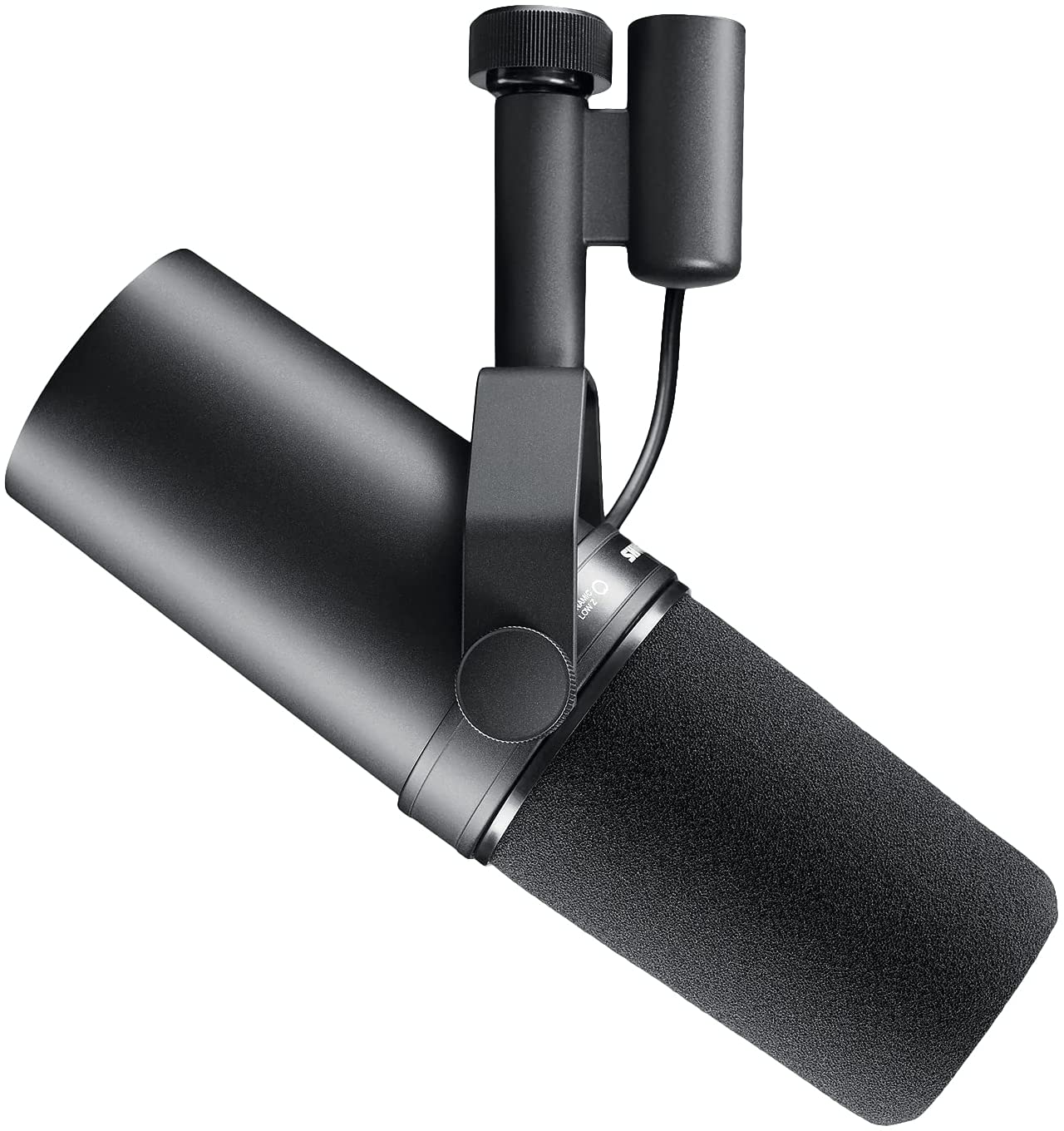 Microfone Shure SM7B, dinâmico de broadcast usado em locução e podcast profissional